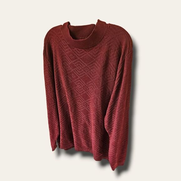 ALFRED DUNNER PLUS SIZE Maroon LongSleeve Crew Neck Sweater - Picture 5 of 10